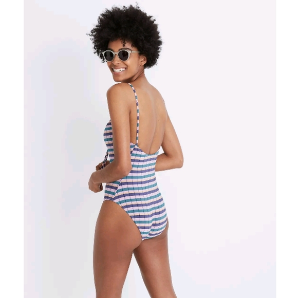 Madewell Second Wave Ruffle Drawstring One Piece - Picture 2 of 7